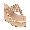 Rocia Women Champagne Embroidered Wedges