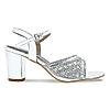 Rocia Silver Women Diamond Embellished Block Heels