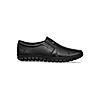 ID BLACK LEATHER MEN CASUAL SLIP-ON SHOES