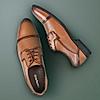Imperio By Regal Tan Men Leather Formal Oxford Lace Ups