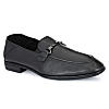 Egoss Black Men Semi Formal Leather Loafers