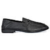 Egoss Black Men Semi Formal Leather Loafers