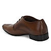 Egoss Tan Men Formal Leather Lace-Up Shoes