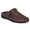 Egoss Brown Men Leather Sandals