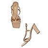 Rocia Beige Women Knotted High Block Heel Sandals