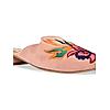 Rocia Pink Women Suede Embroidered Mules