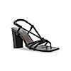 Rocia Black Women Knotted High Block Heel Sandals