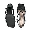 Rocia Black Women Knotted High Block Heel Sandals