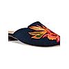 Rocia Denim Blue Women Suede Embroidered Mules