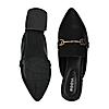 Rocia Black Women Buckled Block Heel Mules