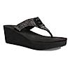 ROCIA BLACK WOMEN STONE WORK STRAP WEDGE