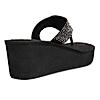 ROCIA BLACK WOMEN STONE WORK STRAP WEDGE