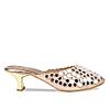 ROCIA CHAMPAGNE WOMEN MIRROR WORK BLOCK HEEL MULE