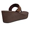 ROCIA BROWN WOMEN STONE WORK STRAP WEDGE