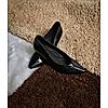 ROCIA BLACK WOMEN PATENT KITTEN HEEL PUMPS