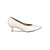 ROCIA WHITE WOMEN PATENT KITTEN HEEL PUMPS