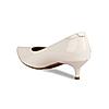 ROCIA WHITE WOMEN PATENT KITTEN HEEL PUMPS