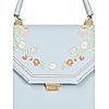 ROCIA Blue Women Solid Handheld Bag With Embroidery