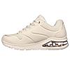 Skechers Off White Women Uno 2 - Golden Trim Lace Up Sneakers