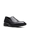 Clarks Mens Un Hugh Step Black Leather Formal Slip On Shoes
