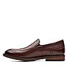 Clarks Mens Un Hugh Step Brown Leather Formal Slip On Shoes