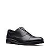 Clarks Mens Craftdean Cap Black Leather Formal Lace Up Shoes