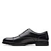 Clarks Mens Craftdean Cap Black Leather Formal Lace Up Shoes