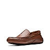 Clarks Mens Markman Seam Dark Tan Leather Loafers