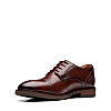 Clarks Mens Un Hugh Cap Mahogany Leather Formal Lace Up Shoes