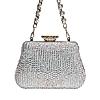 Rocia By Regal Silver Women Patterned Diamond Studded Metal Clutch