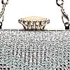 Rocia By Regal Silver Women Patterned Diamond Studded Metal Clutch