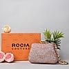 Rocia By Regal Champagne Women Patterned Diamond Studded Metal Clutch