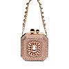 Rocia By Regal Champagne Women Diamond Encrusted Metal Clutch