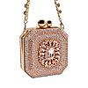 Rocia By Regal Champagne Women Diamond Encrusted Metal Clutch