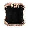 Rocia By Regal Champagne Women Diamond Encrusted Metal Clutch