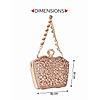 Rocia By Regal Champagne Women Diamond Encrusted Metal Clutch