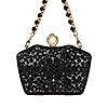 Rocia By Regal Black Women Diamond Encrusted Metal Clutch