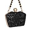 Rocia By Regal Black Women Diamond Encrusted Metal Clutch