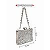 Rocia By Regal Silver Women Diamond Encrusted Metal Clutch