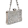 Rocia By Regal Silver Women Diamond Encrusted Metal Clutch