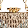 Rocia By Regal Gold Women Patterned Diamond Studded Metal Clutch