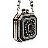 Rocia By Regal Black Women Diamond Encrusted Metal Clutch