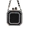 Rocia By Regal Black Women Diamond Encrusted Metal Clutch