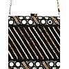 ROCIA Black Women Mirror Work Embroidered Clutch