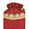 ROCIA Maroon Women Raw Silk Lace Potlis