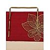 ROCIA Maroon Women Raw Silk Embellished Flower Handheld Bag