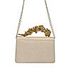 ROCIA Gold Women Textured Silk Gold Adorned Handle Bag