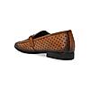 Regal Tan Men Laser Cut Textured Leather Slip Ons