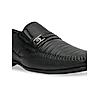 Regal Black Men Formal Textured Leather Slip Ons