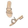 ROCIA Rose Gold Women Twisted Diamond Rope Flats Sandals